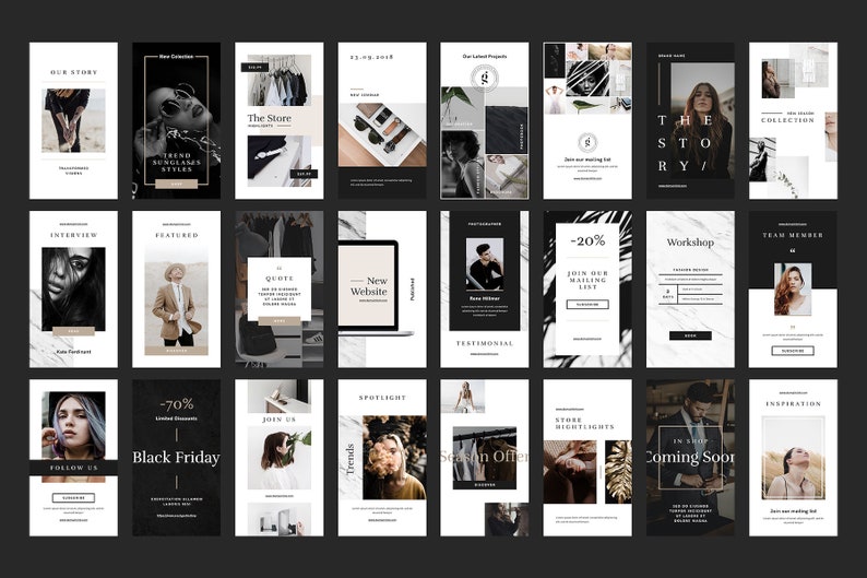 Luxury Social Media Templates, Gold and Black PSD, Instagram Story and ...