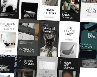 Plantillas para historias de Instagram con tipografía oscura y citas creativas (Canva)