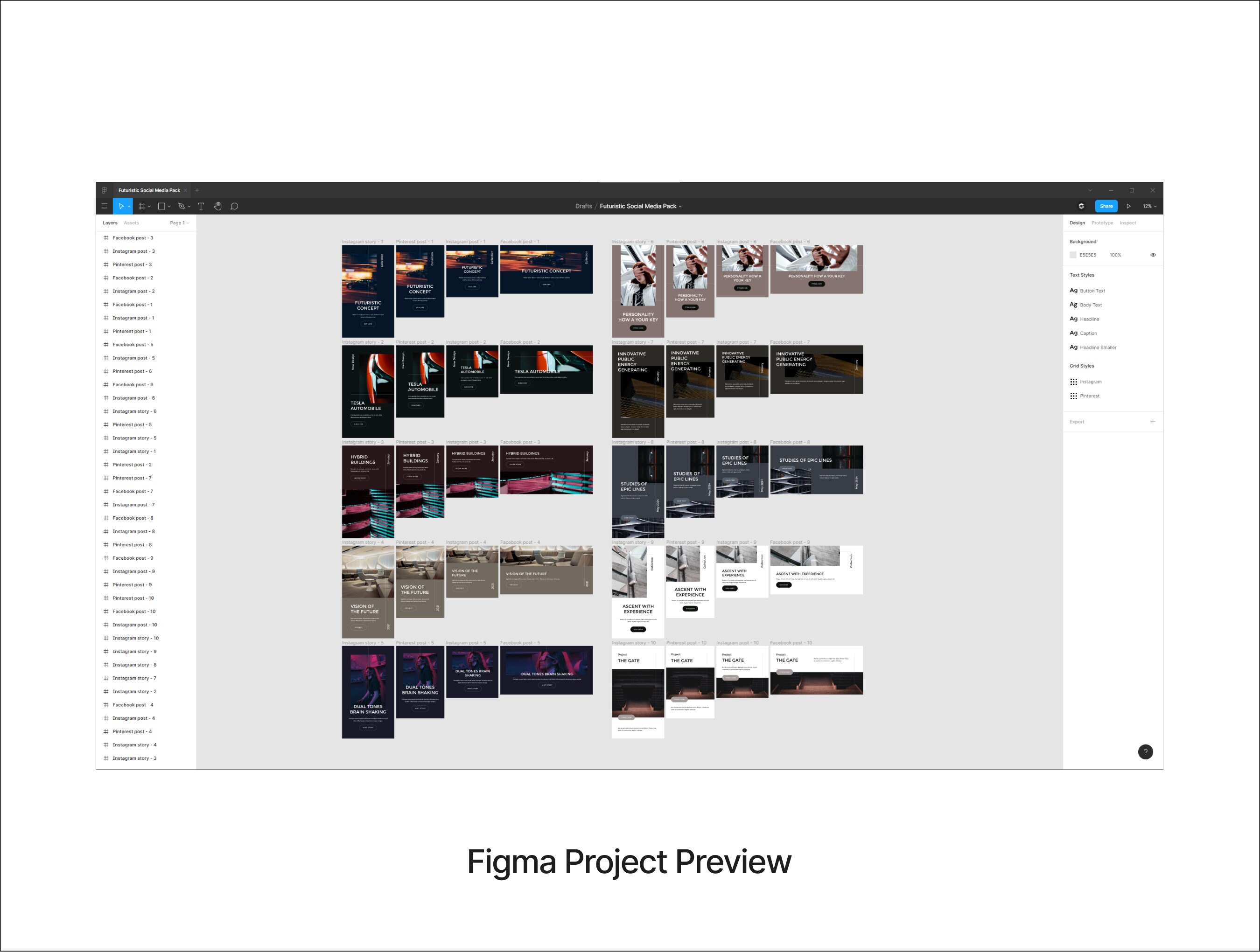 Futuristic Social Media Templates for Figma and Sketch - Etsy