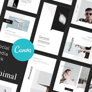 Minimal Canva Social Media Instagram Template, Modern Canva Template, Canva Media Kit, Blogger Templates for Canva, Clean Canva Templates