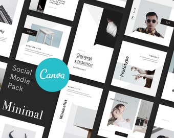 Kit minimalista de Canva para redes sociales y plantillas de Instagram