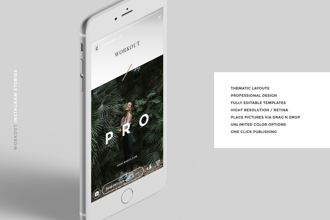 Workout Social Media Powerful Canva Instagram Template Gym - Etsy