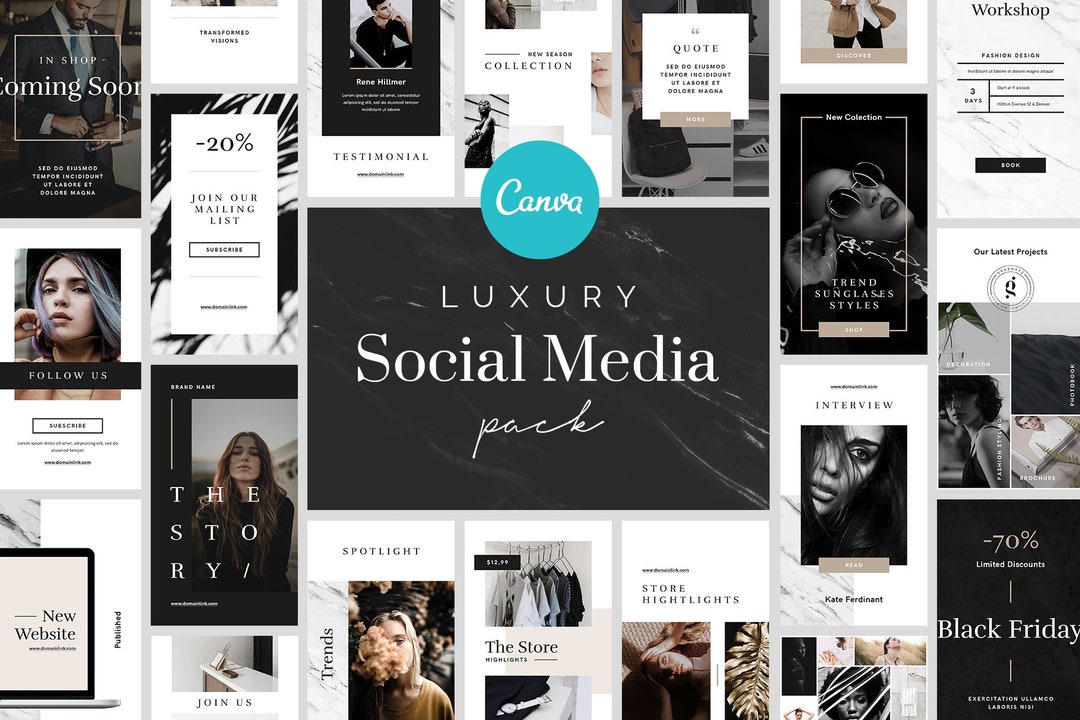 Luxury Social Media Canva Templates | Instagram & Pinterest Mood Board ...