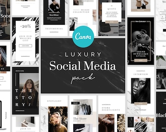 Plantillas de Canva para redes sociales de lujo / Tablero de estado de ánimo de Instagram y Pinterest