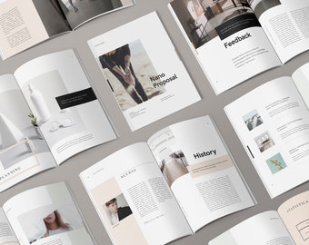 Plantillas de libro de trabajo Canva Nano / Plantilla Canva del curso, Cartas modernas y páginas A4, Diseños para papelería personal o comercial, Diseño limpio