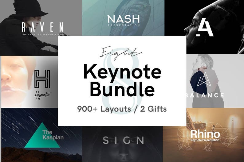 Eight Keynote Bundle Modern Presentation Templates image 1