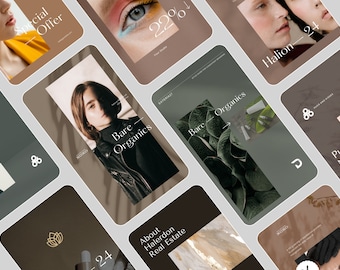 HALION / Plantillas Canva de Cosmética Orgánica, Presentación, Instagram, Facebook