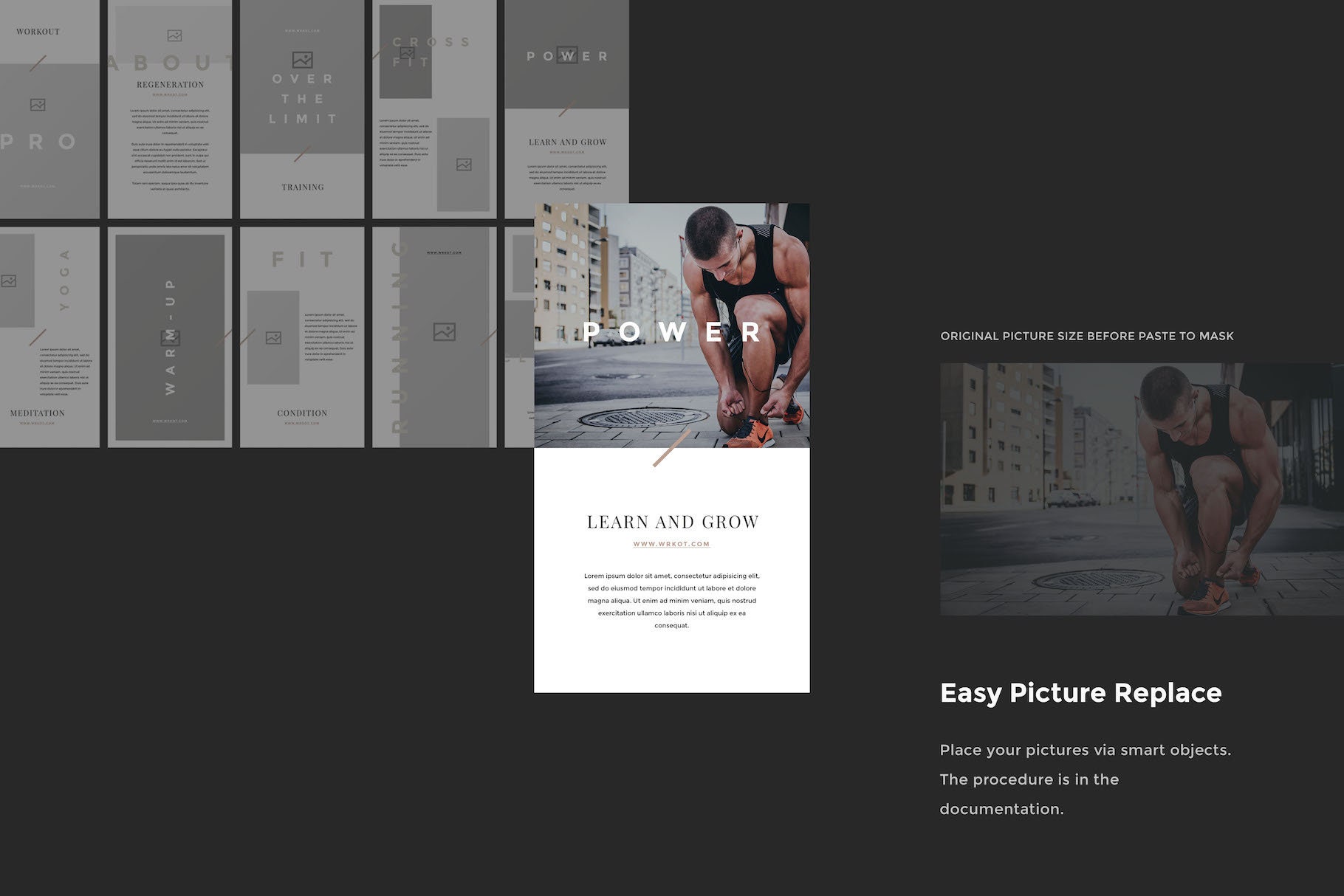 Workout Social Media Powerful Canva Instagram Template Gym - Etsy