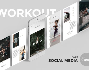 Fitness Instagram Template - Gym & Crossfit Canva Posts (Digital Download)