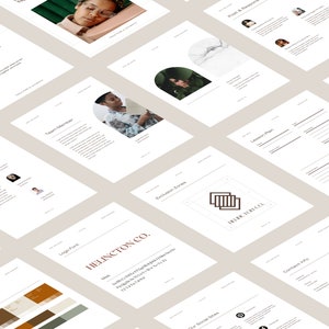 May include: A brand guide for a company called "The Junction Co.". The guide includes information about the company's logo, color palette, and brand voice. The logo is a geometric design with a brown color scheme.