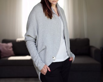 Cashmere merino wool cardigan woman, Oversized open front knitted cardigan poncho, Loose fit cocoon cardigan, Maternity clothes