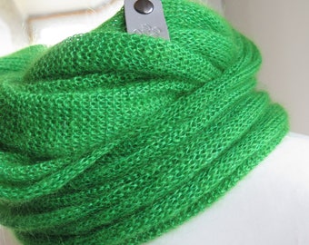 Mohair scarf , mohair silk scarf, mohair scarf green, Christmas gift idea, écharpe étole mohair, mohair shawl , knitted scarf, wedding scarf