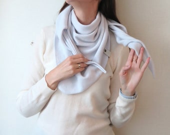 Cashmere triangle scarf, Women's neck warmer scarf, knitted triangle head scarf, merino wool cowl scarf, wool kerchief, Warm bandana