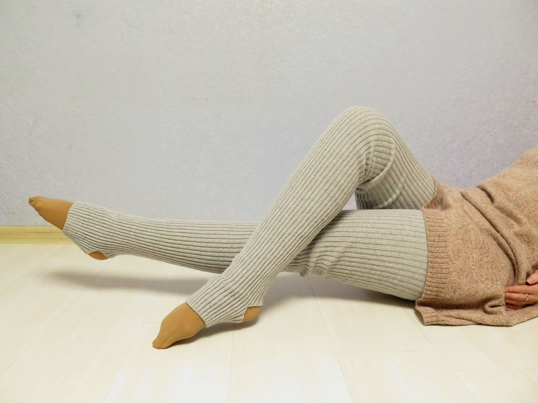 Cashmere Long Wool Leg Warmers Merino Wool Yoga Socks Grey - Etsy