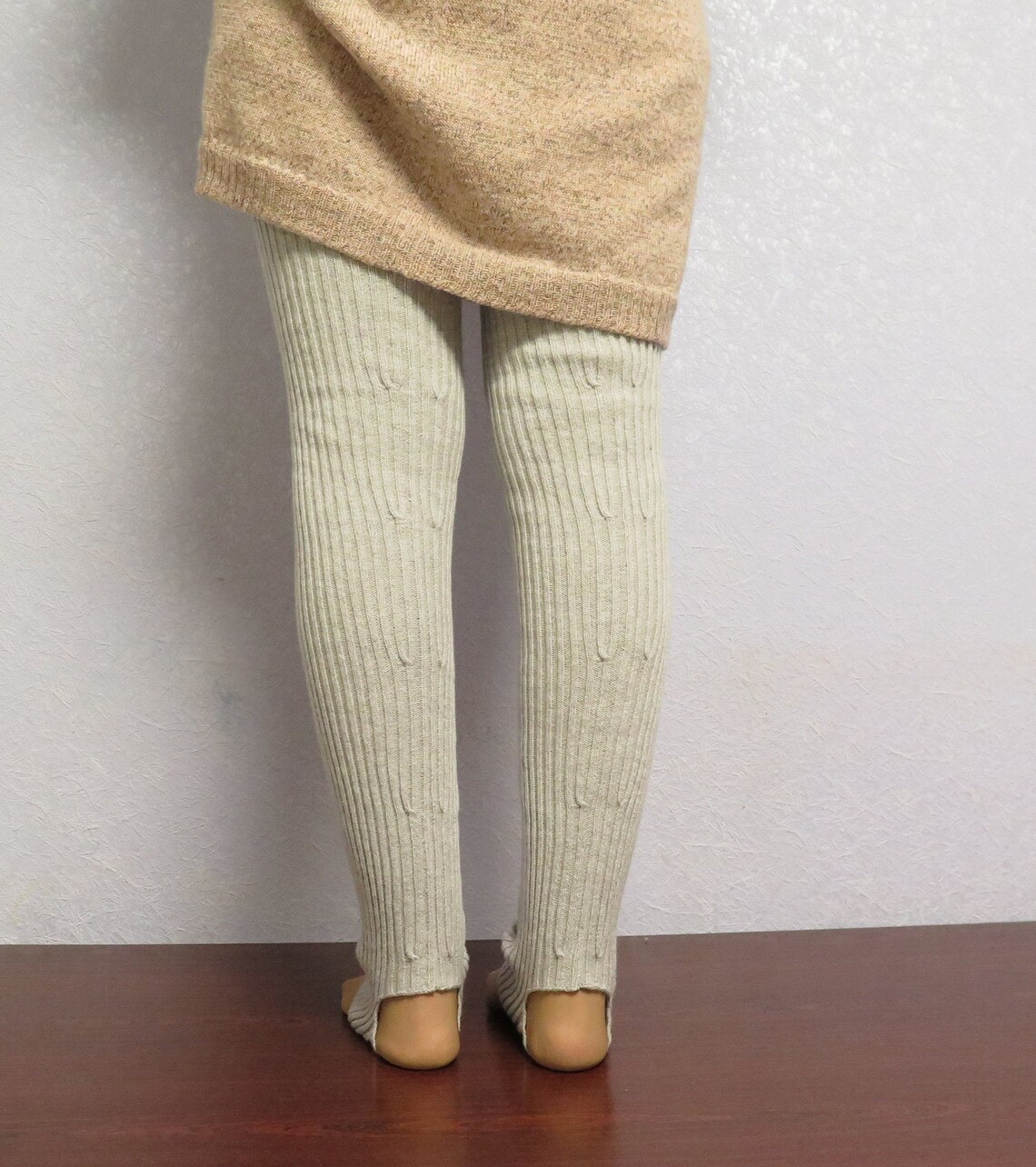 Cashmere long wool leg warmers merino wool yoga socks grey Etsy