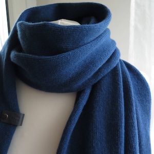 Knit men cashmere shawl, navy cashmere knitted scarf, Christmas gift idea, cashmere large scarf, cashmere wraps shawl, blue wedding shawl