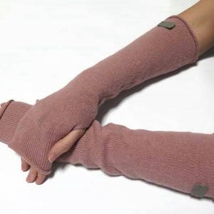 cashmere fingerless gloves, cashmere gloves, long wool fingerless gloves, wrist warmers cashmere, armstulpen wolle, cashmere arm warmers