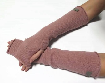 kasjmier vingerloze handschoenen, kasjmier handschoenen, lange wollen vingerloze handschoenen, polswarmers kasjmier, armtulpen wolle, kasjmier armwarmers