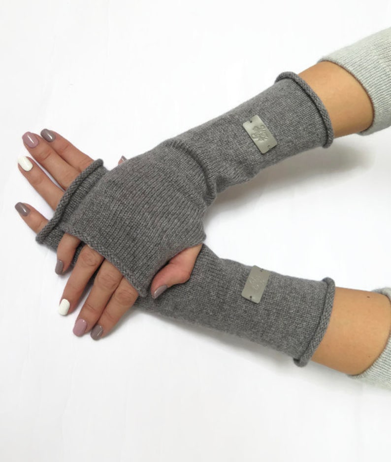 Cashmere Arm Warmers Womens Fingerless Gloves Half Finger Etsy