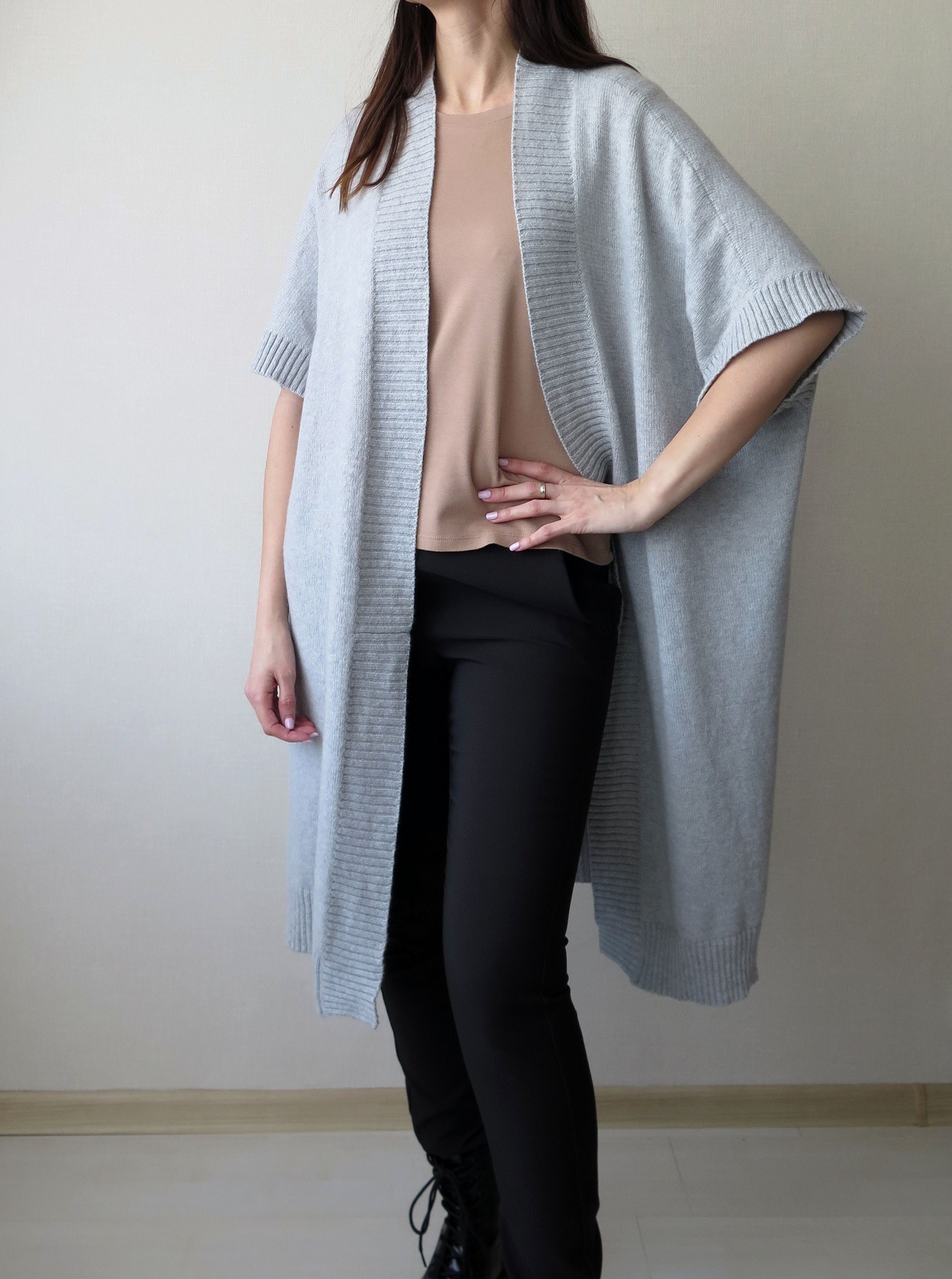Soft Silhouette Bell Sleeve Knit Cardigan