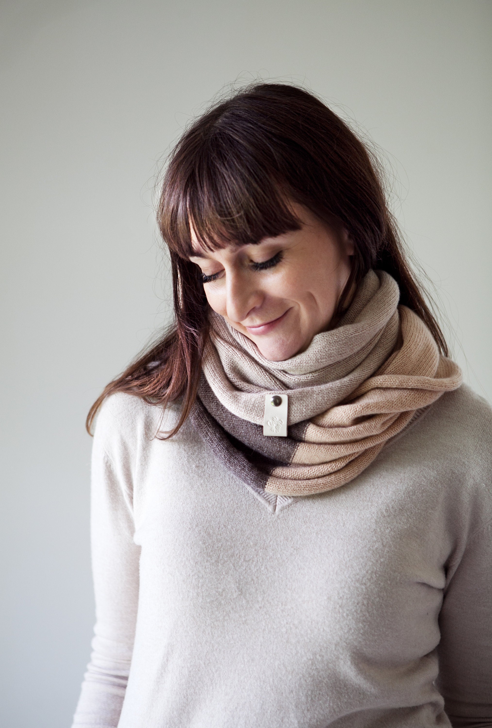 Brown Cashmere Infinity Scarf for Women Androgynous Clothing Etsy