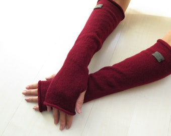 Knitted Long Cashmere Merino Wool Wrist Warmers, Cashmere arm gloves, Christmas Gift ideas, Winter accessories, Merino hand warmers