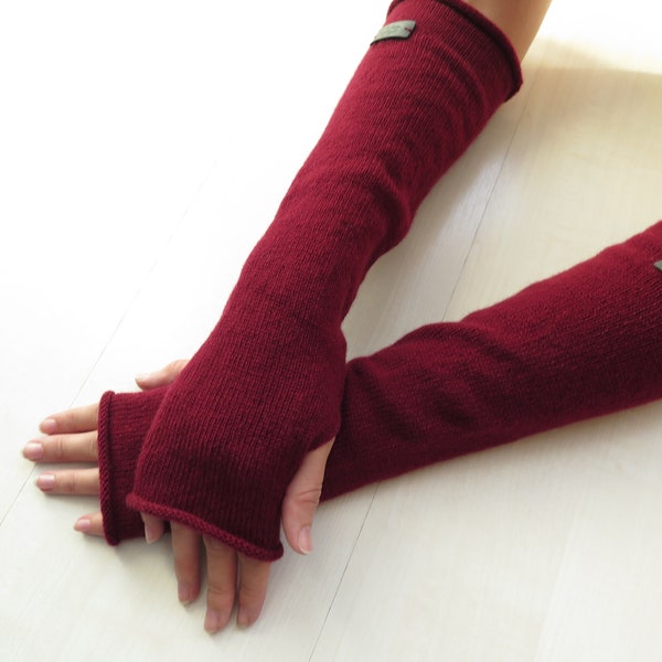 Knitted Long Cashmere Merino Wool Wrist Warmers, Cashmere arm gloves, Christmas Gift ideas, Winter accessories, Merino hand warmers