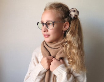 Cashmere Merino Wool Scarf Triangle Shawl, Knitted Triangle Scarf, Neck Scarf, Neck warmer, Christmas gift, Wool triangle scarf for kids