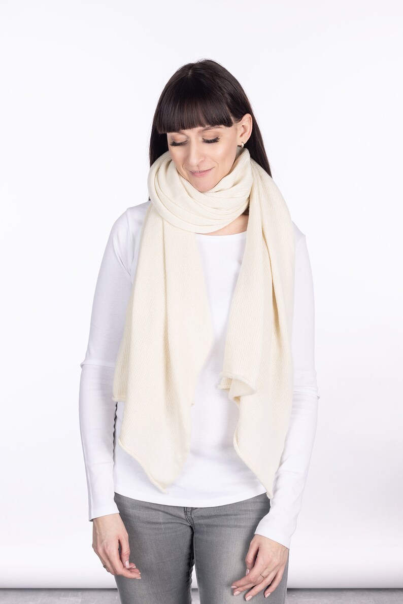 Big cashmere merino wool scarf knit wool wraps and capes for | Etsy