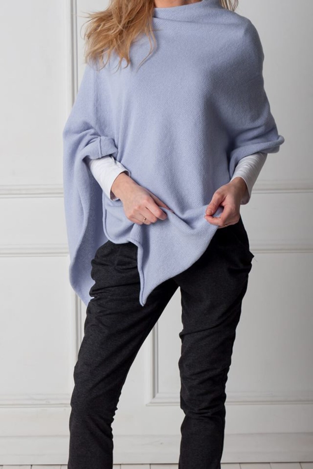 Maternity Woollen Poncho- Plaid