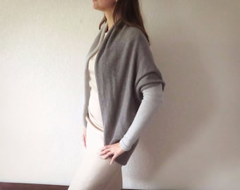 Cashmere merino wool knit cardigan sweater, Oversized Knit SweaterCardigan Wrap, Lightweight Spring Outfit, knit cloak