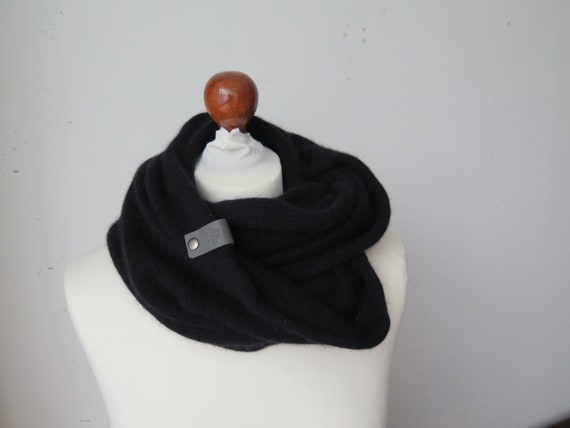 black cashmere infinity scarf