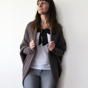 Cashmere womens shrug, brown cashmere merino wool wrap cardigan sweater, bridal wool cardigan, gifts for pregnancy, summer knits