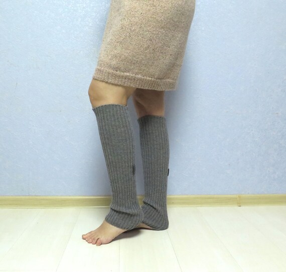 Cashmere Wool Knit Leg Warmers Long Ribbed Boot Warmers Knitted
