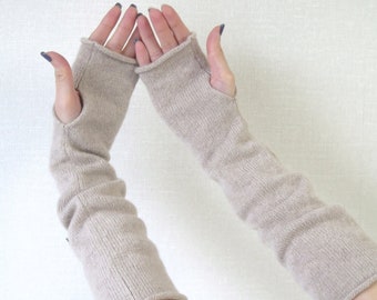 Cashmere Merino wool Arm warmer with finger felt, Soft Fingerless Gloves for Woman, Knit Fingerless Gloves Arm warmers perfect gifts idea