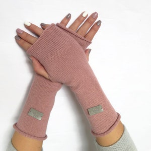 Knit Cashmere Wool Glove woman fingerless, Christmas gift ideas, Merino wool Wrist arm warmer fingerless glove long arm mitten woman