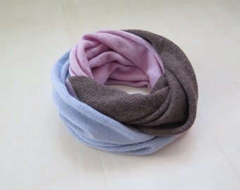 Knit Cashmere infinity scarf / Cashmere circle scarves / Knit shawl / Cashmere scarf women / merino wool scarf snood/ Christmas gift ideas