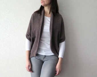 cardigan women, womens lightweight knit wrap, knitted cardigan, woolen cardigan, cashmere cardigan, brown cashmere, knit wedding wrap