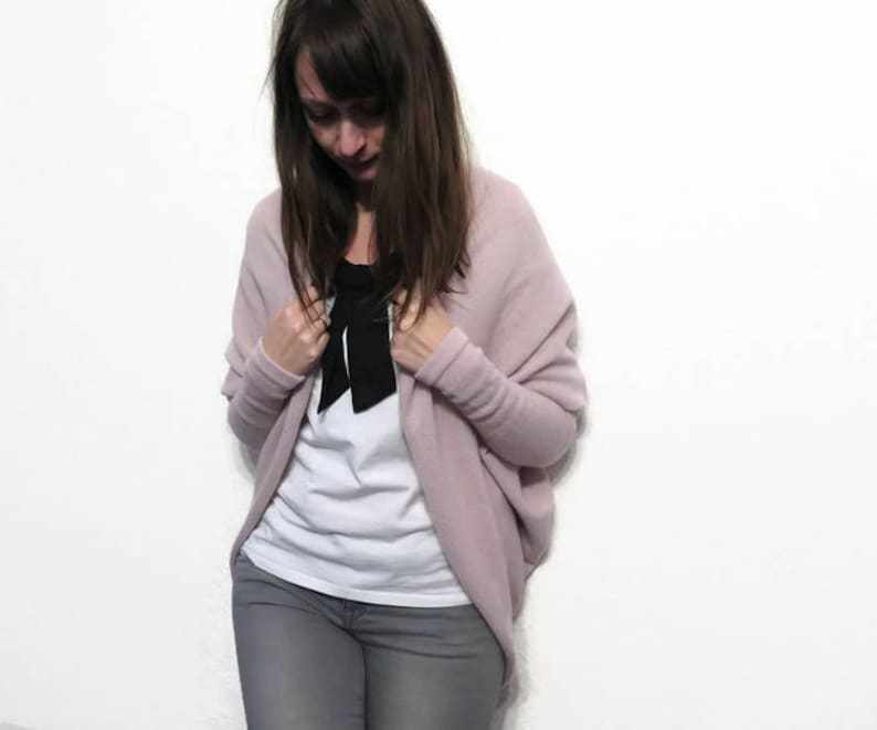 Cashmere cocoon cardigan wrap, oversized spring outfit, Open cardigan Christmas gift, wedding Loose knit cardigan, Boho sweater image 1
