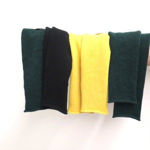 Scaldabraccia in cashmere lana merino con foro per il pollice, guanto senza dita in cashmere donna uomo nero, scaldamani per tutte le stagioni, joga walking immagine 4