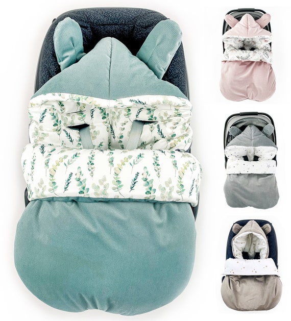 WINTER Fußsack für Babyschale Autositz Schlafsack wattiert Einschlagdecke  Eukalyptus, Kinderwagen Bett Wiege ganzjährig GOTS -  Österreich