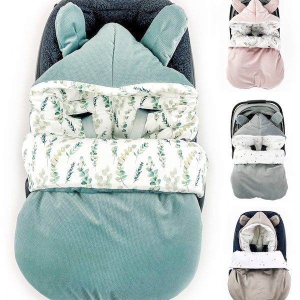 Chancelière d'hiver pour siège bébé, siège auto, sac de couchage, couverture rembourrée en eucalyptus, berceau de landau toute l'année GOTS