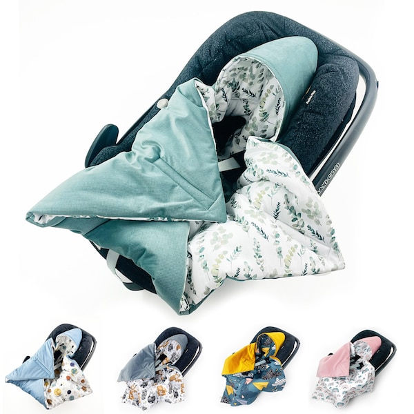 Couverture d'emmaillotage HIVER taille siège bébé. M 0-6 mois par exemple pour Maxi-Cosi Cybex, couverture bébé TOUTE L'ANNÉE