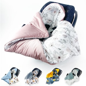 Winter XXL FLOWERS Roses Manta rosa para bebé com tamanho de enchimento. XXL 0-12 meses, por exemplo, para Maxi-Cosi, Cybex, cobertor de bebê durante todo o ano