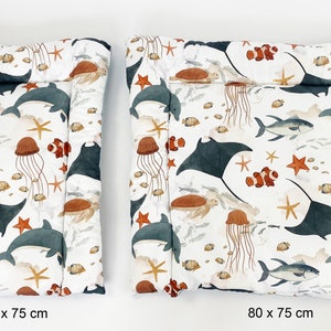 Changing mat 70 x 50 cm Changing mat SEA WORLD sea 100% cotton two-sided image 6