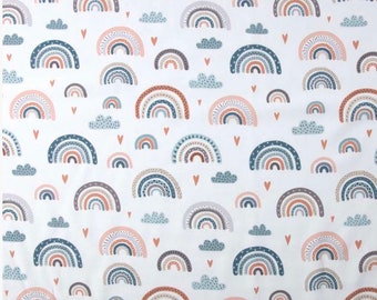 0,5 Meter BAUMWOLLE Regenbogen cotton RAINBOW fabric stoff meterware zum nähen Baumwollstoff