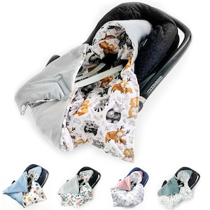 Manta de inverno acolchoada de veludo com enchimento para cadeirinha de bebê Animais, finos, por exemplo, Maxi-Cosi, Cybex, manta de bebê para carrinhos