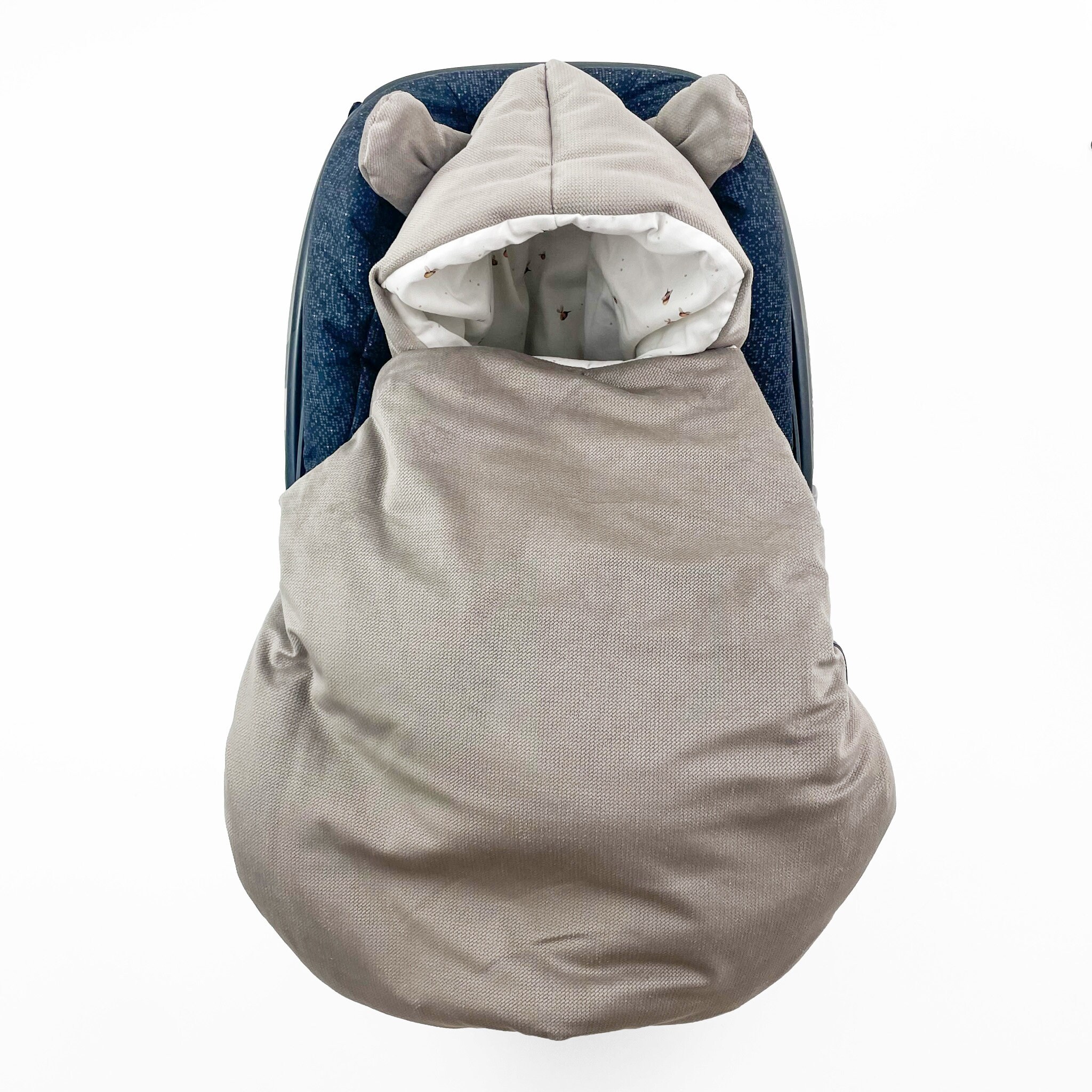 WINTER Fußsack für Babyschale Autositz Schlafsack wattiert Einschlagdecke  grau sterne, Kinderwagen Bett Wiege ganzjährig GOTS - .de