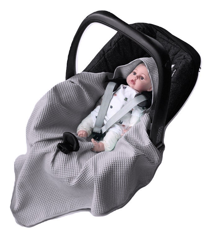 BABEES Babyschale MINKY Einschlagdecke Wendedecke Autositz Kinderwagen Decke WM 
