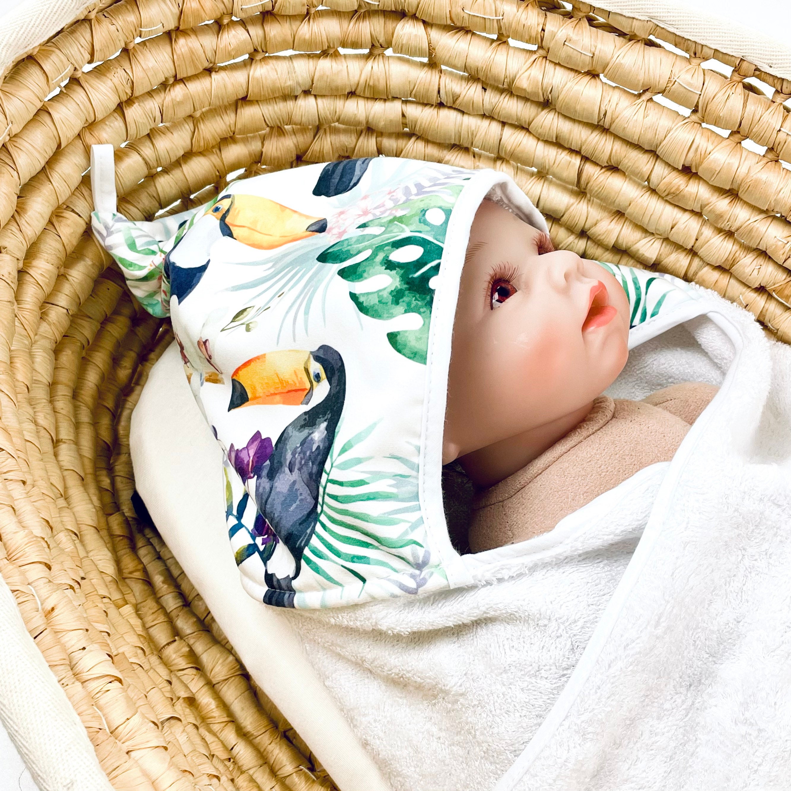 BABEES Bamboo BATH TOWEL With Hood Children 125 X 60 Cm Size M Baby Bath  Towel Hooded Towel White Bamboo TROPICANA 